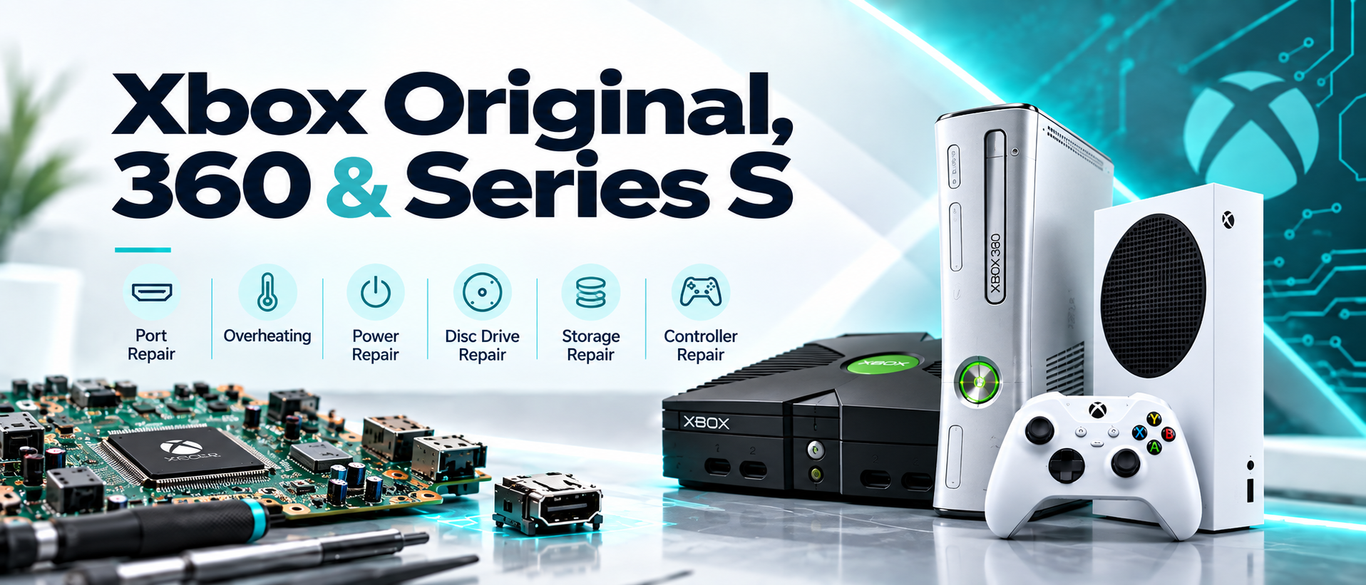 Xbox Original, Xbox 360 and Series S repairs banner