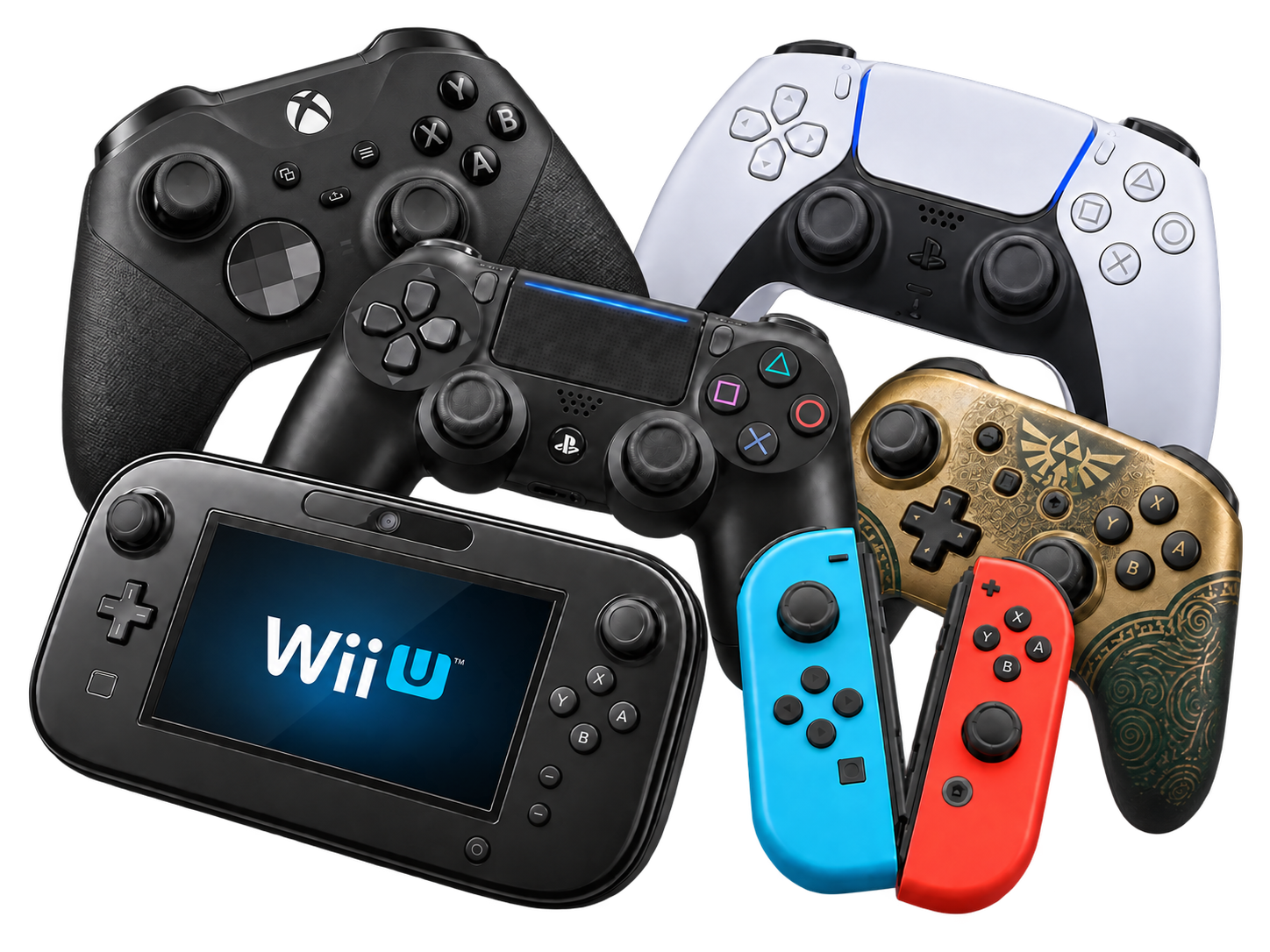 Game controller with both analog stick modules lifted for repair