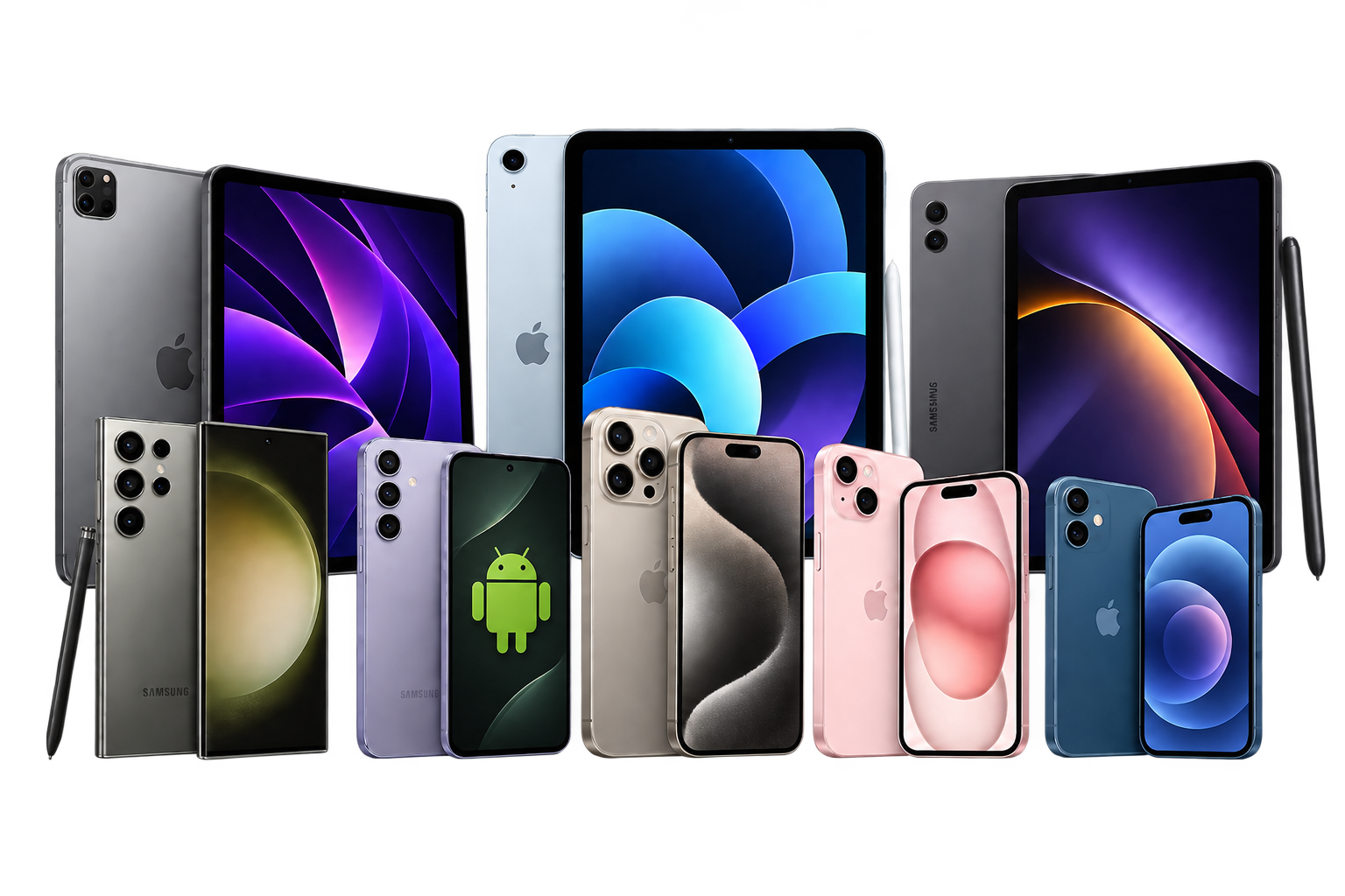 iPhones, iPads, Android phones and tablets